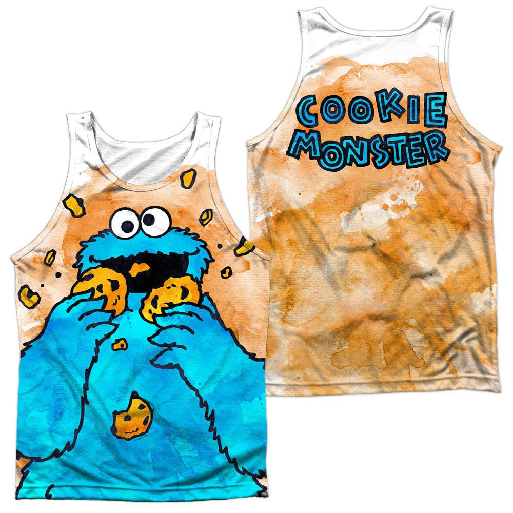 SESAME STREET/COOKIE CRUMBS (FRONT/BACK PRINT) - ADULT POLY TANK TOP - MULTI