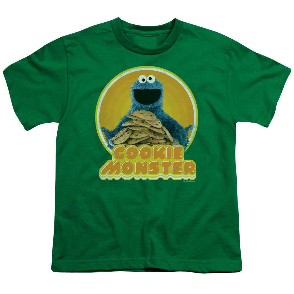 SESAME STREET/COOKIE IRON ON - S/S YOUTH 18/1 - KELLY GREEN