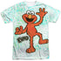 SESAME STREET/ELMO SCRIBBLE (FRONT/BACK PRINT) - S/S ADULT POLY CREW - MULTI