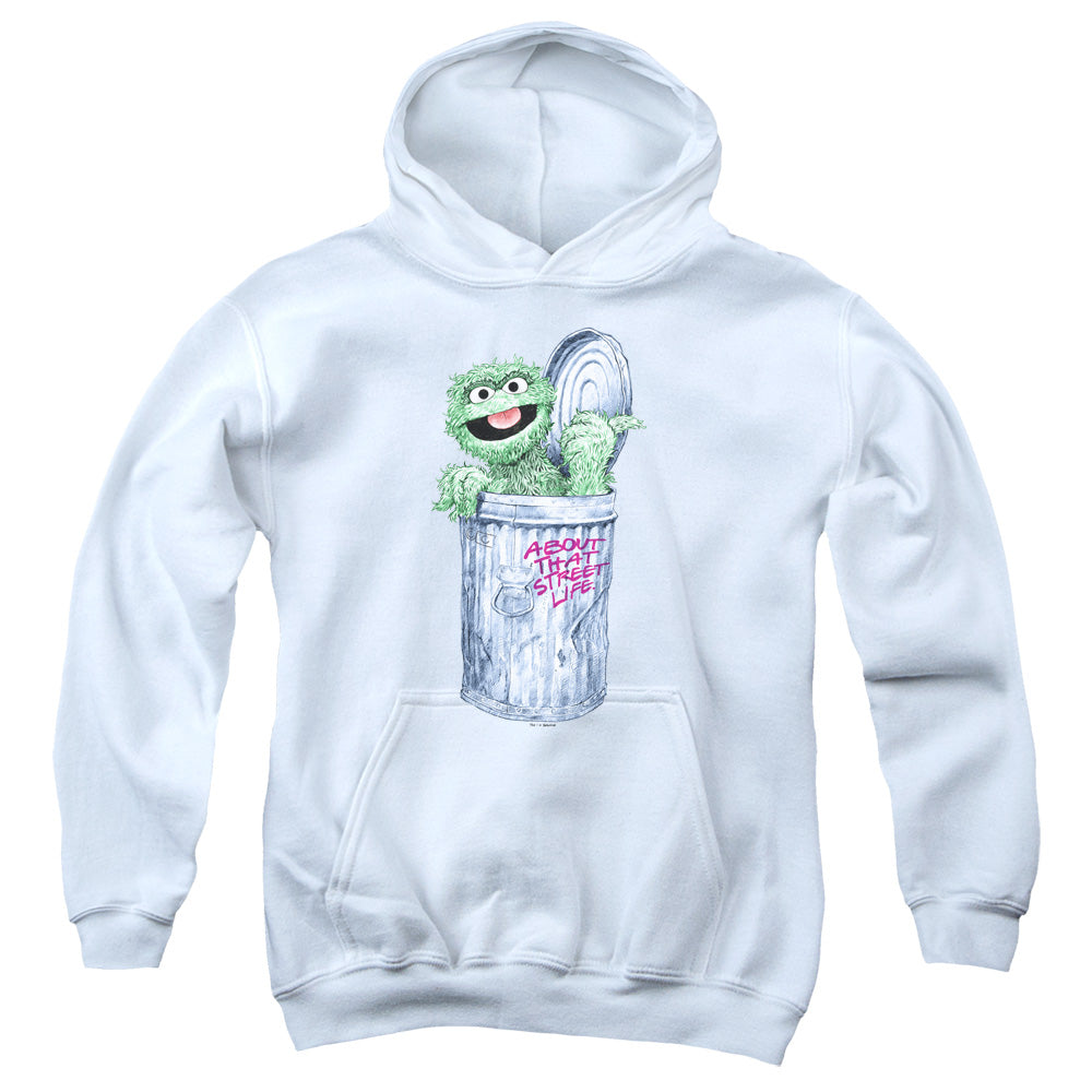 SESAME STREET/ABOUT THAT STREET LIFE - YOUTH PULLOVER HOODIE - WHITE