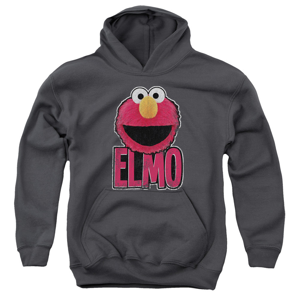 SESAME STREET/ELMO SMILE - YOUTH PULLOVER HOODIE - CHARCOAL