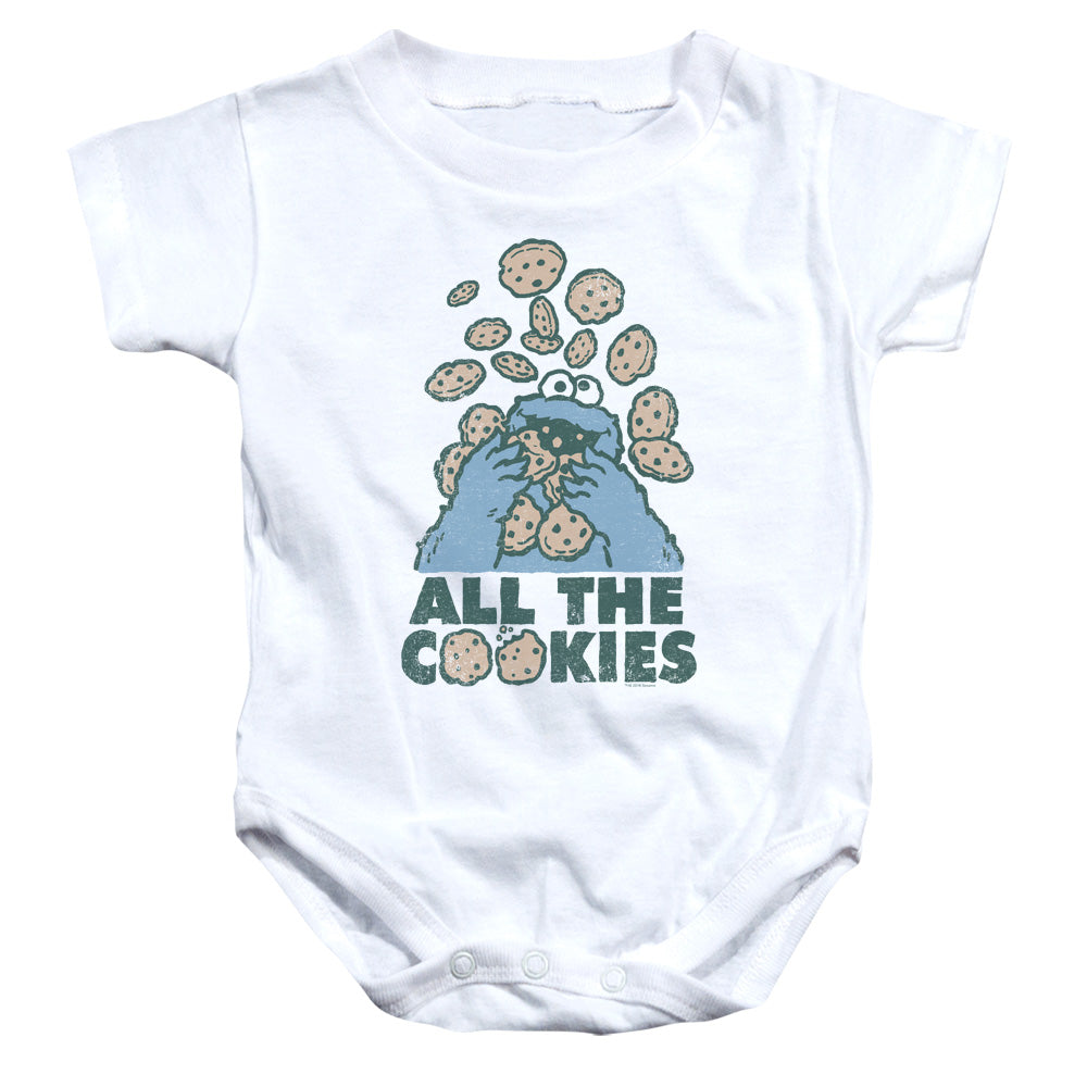 SESAME STREET/ALL THE COOKIES - INFANT SNAPSUIT - WHITE