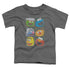 SESAME STREET/GROUP SQUARES - S/S TODDLER TEE - CHARCOAL