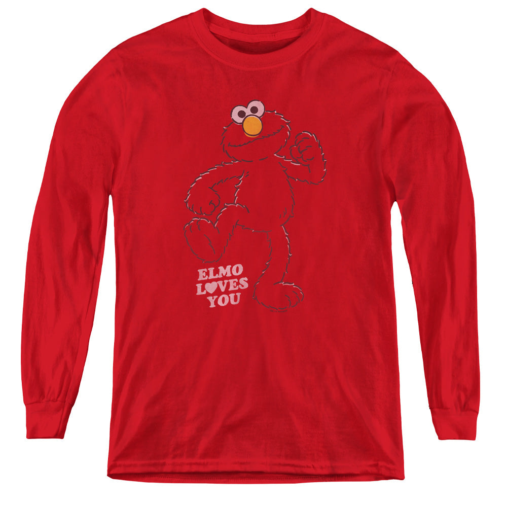 SESAME STREET/ELMO LOVES YOU - YOUTH LONG SLEEVE TEE - RED