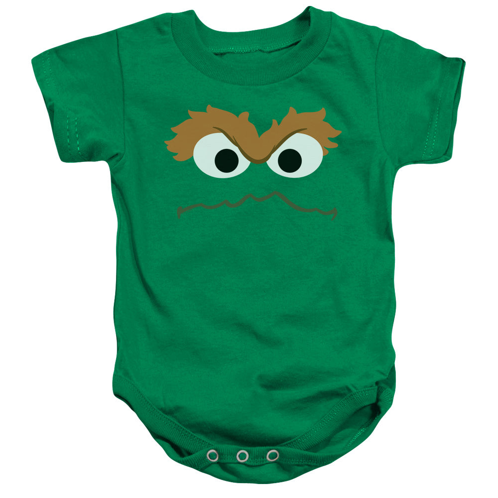 SESAME STREET/OSCAR FACE - INFANT SNAPSUIT - KELLY GREEN