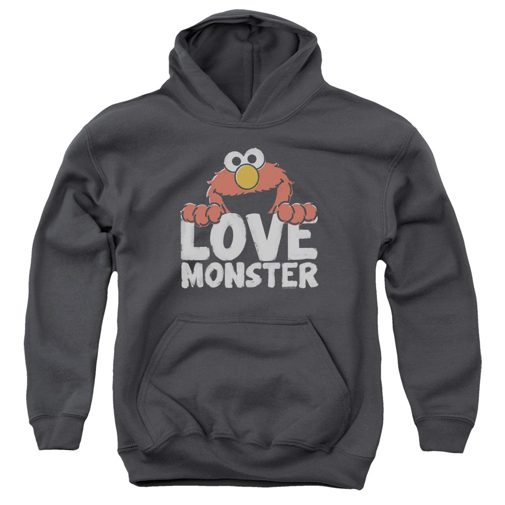 SESAME STREET/LOVE MONSTER - YOUTH PULLOVER HOODIE - CHARCOAL