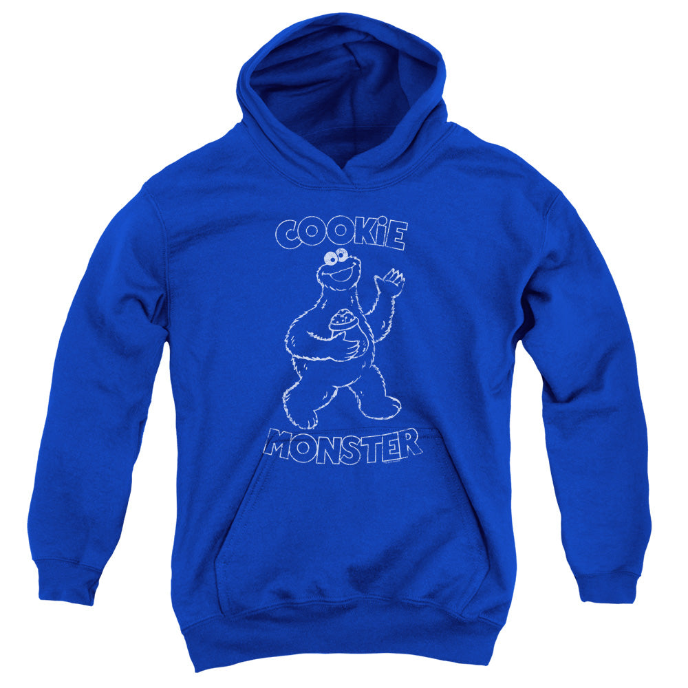 SESAME STREET/SIMPLE COOKIE - YOUTH PULLOVER HOODIE - ROYAL BLUE