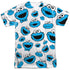 SESAME STREET/COOKIE FACE PATTERN (FRONT/BACK PRINT) - S/S ADULT POLY CREW - MULTI