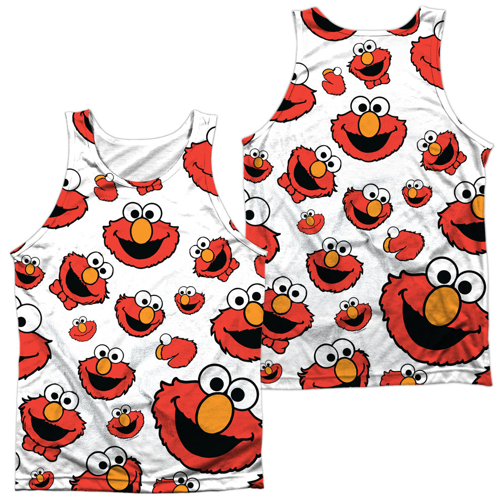 SESAME STREET/ELMO FACE PATTERN (FRONT/BACK PRINT) - ADULT POLY TANK TOP - MULTI