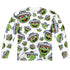SESAME STREET/OSCAR FACE PATTERN (FRONT/BACK PRINT) - L/S ADULT POLY CREW  - MULTI