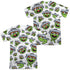 SESAME STREET/OSCAR FACE PATTERN (FRONT/BACK PRINT) - S/S ADULT POLY CREW - MULTI