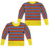 SESAME STREET/ERNIE COSTUME (FRONT/BACK PRINT) - L/S ADULT POLY CREW  - MULTI