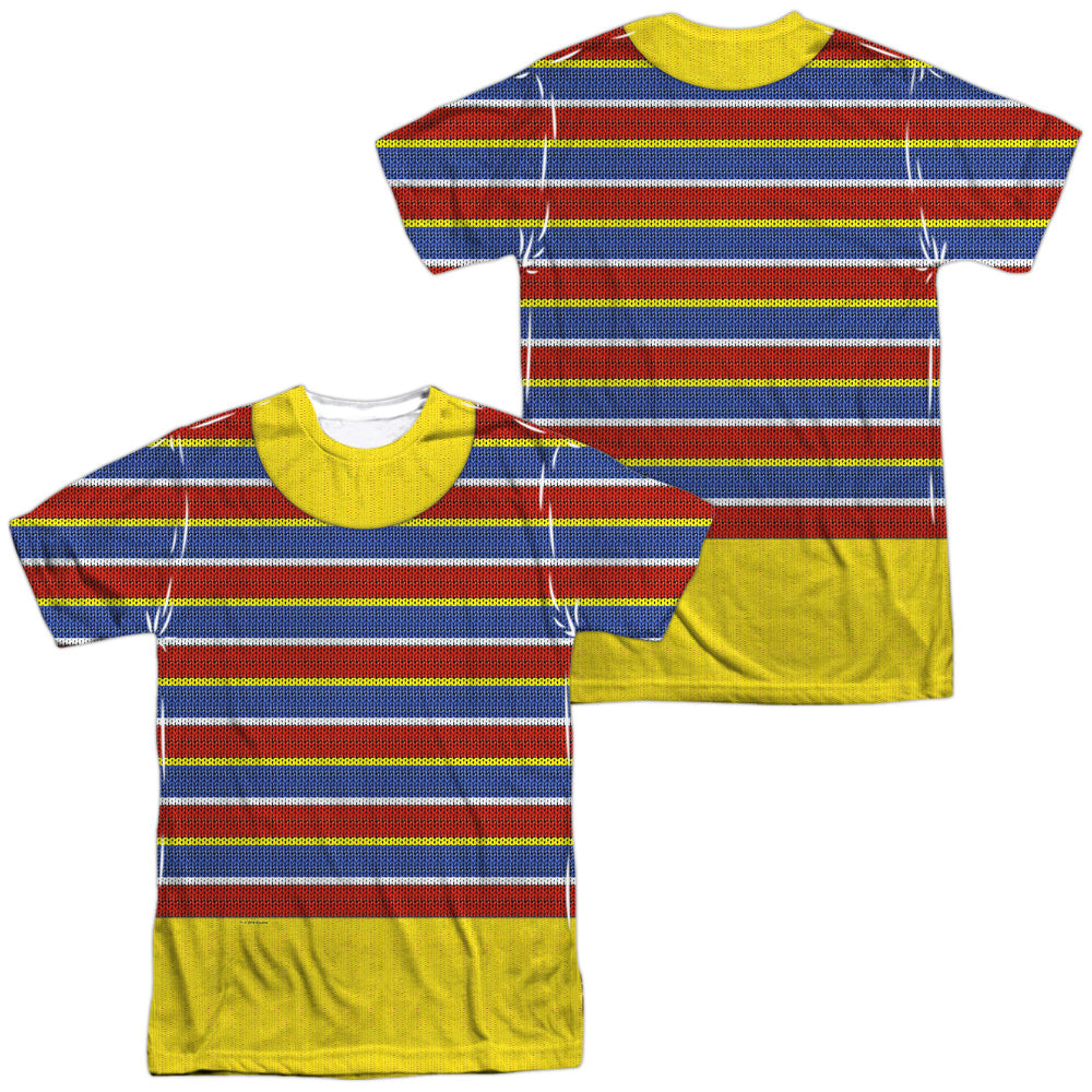 SESAME STREET/ERNIE COSTUME (FRONT/BACK PRINT) - S/S ADULT POLY CREW - MULTI