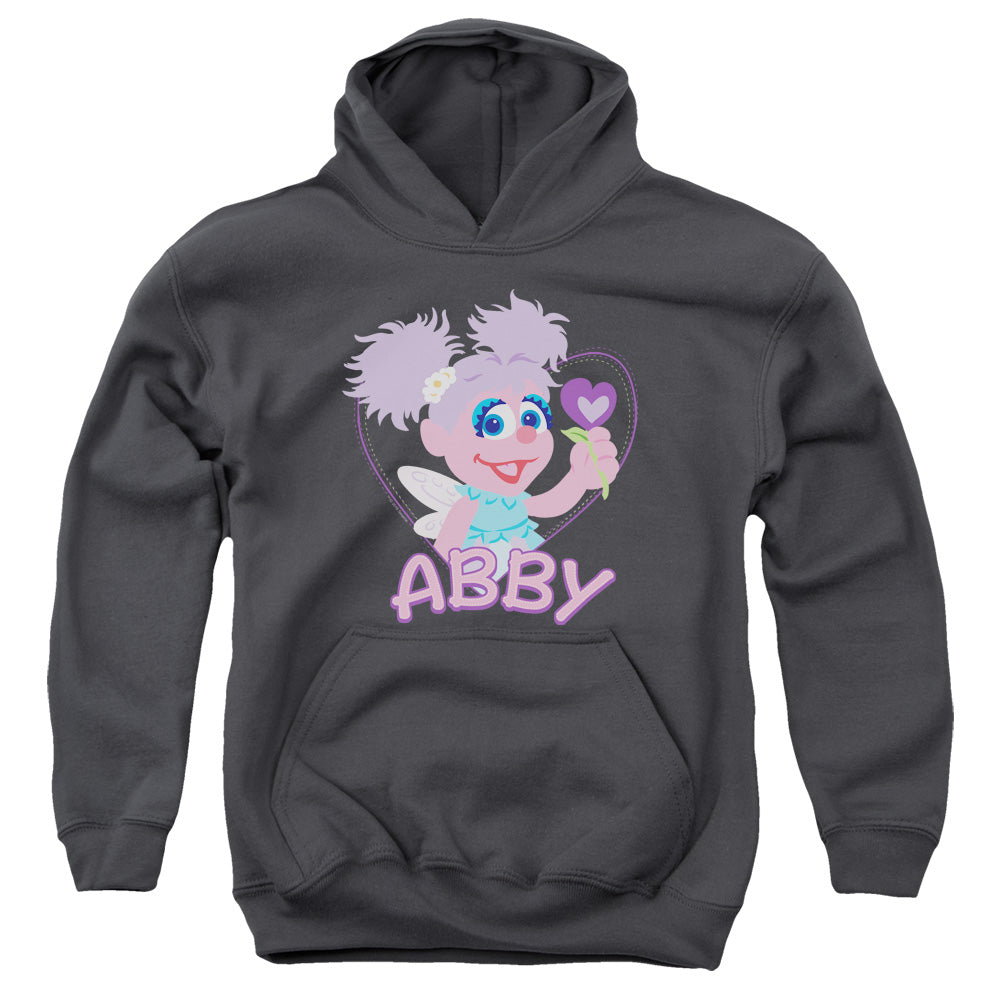 SESAME STREET/FLAT ABBY - YOUTH PULLOVER HOODIE - CHARCOAL