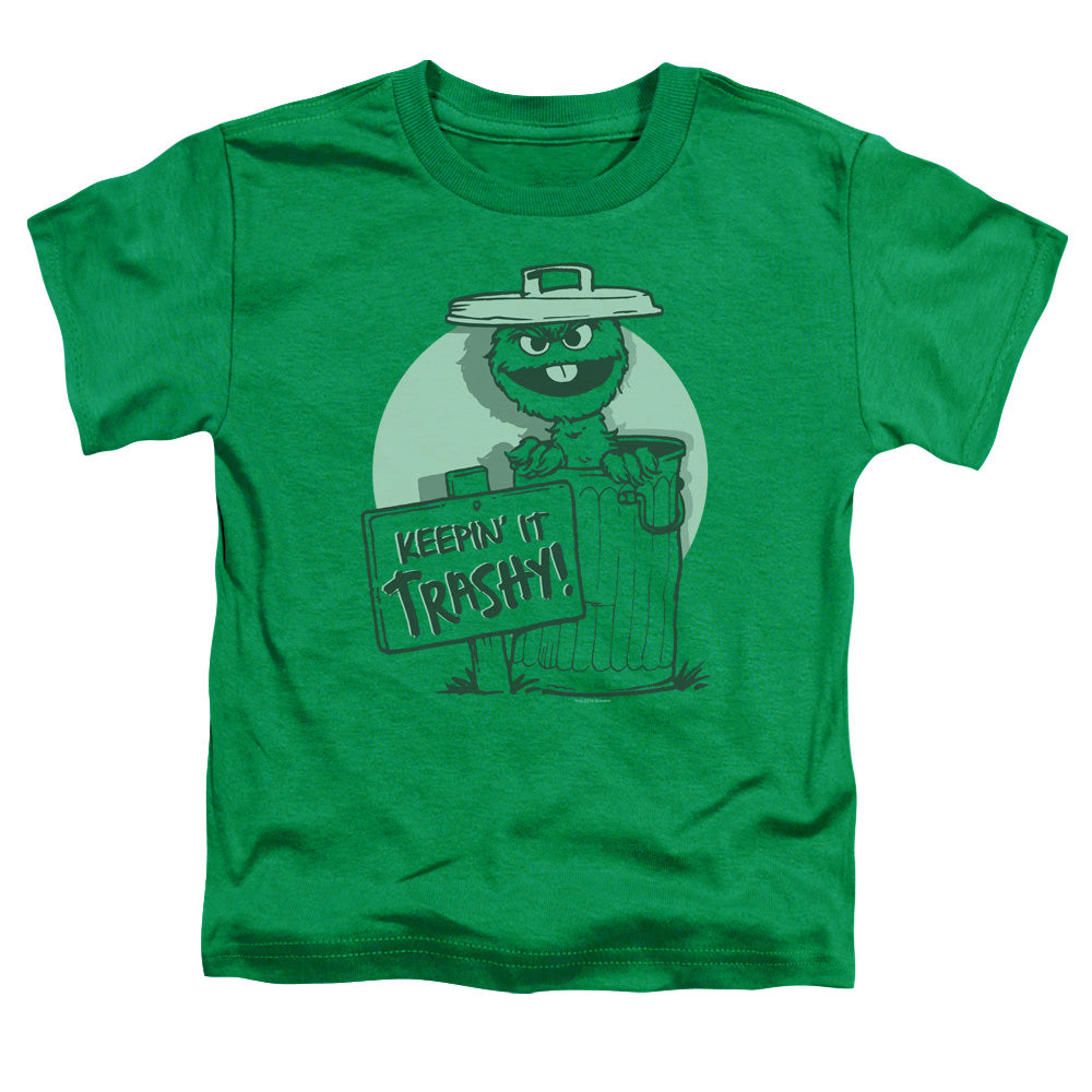 SESAME STREET/KEEPIN IT TRASHY - S/S TODDLER TEE - KELLY GREEN