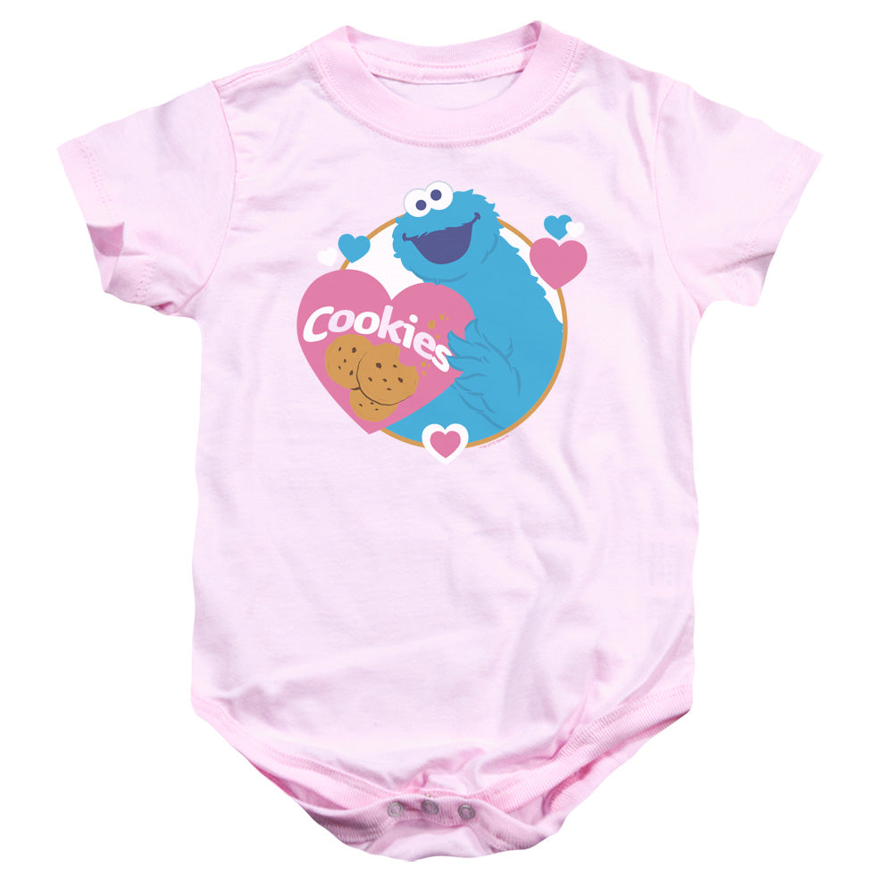 SESAME STREET/LOVE COOKIES - INFANT SNAPSUIT - PINK