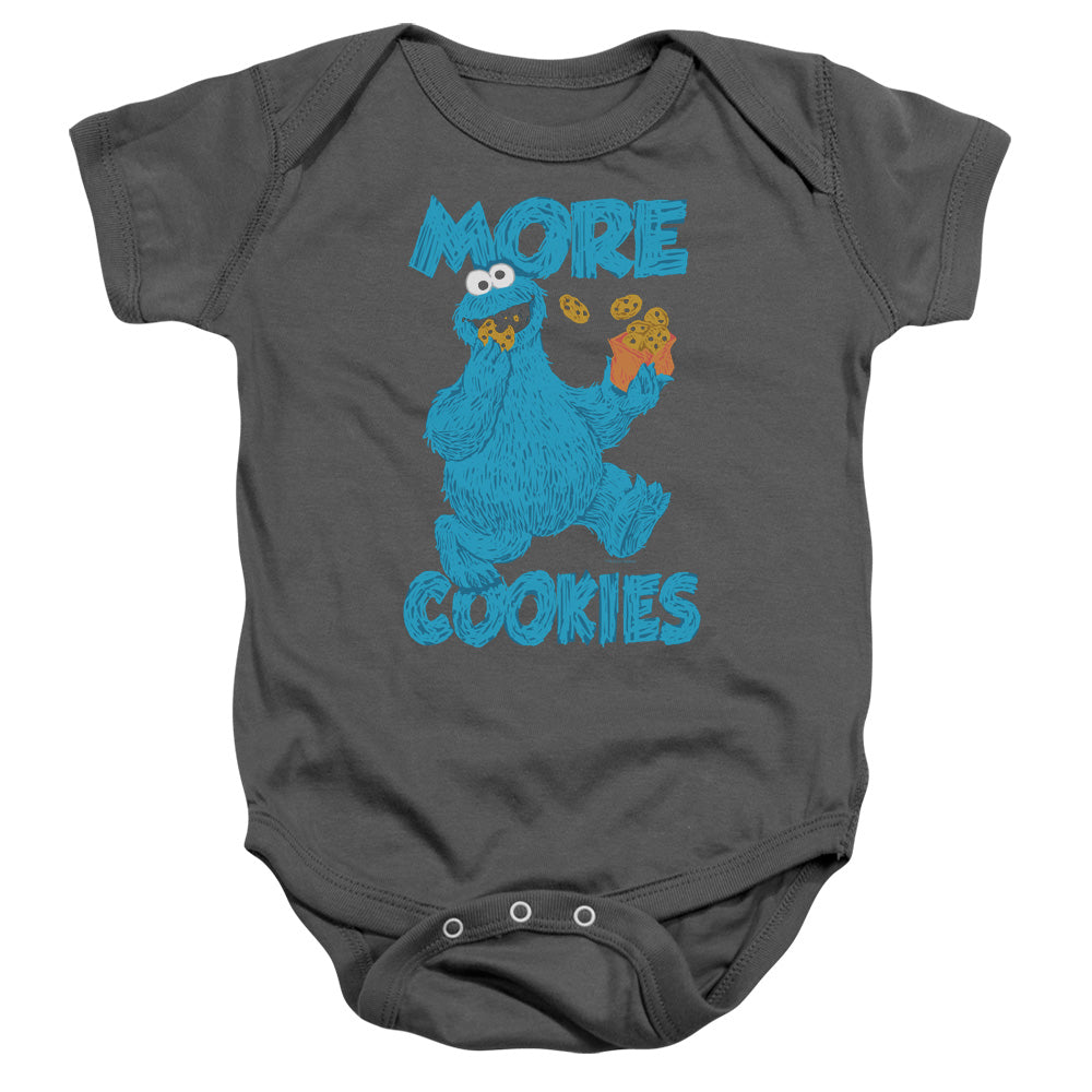 SESAME STREET/MORE COOKIES - INFANT SNAPSUIT - CHARCOAL
