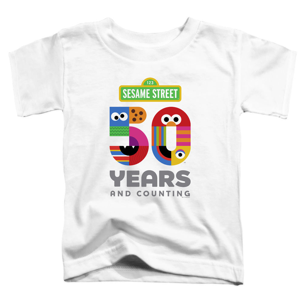 SESAME STREET/50 YEARS LOGO - S/S TODDLER TEE - WHITE