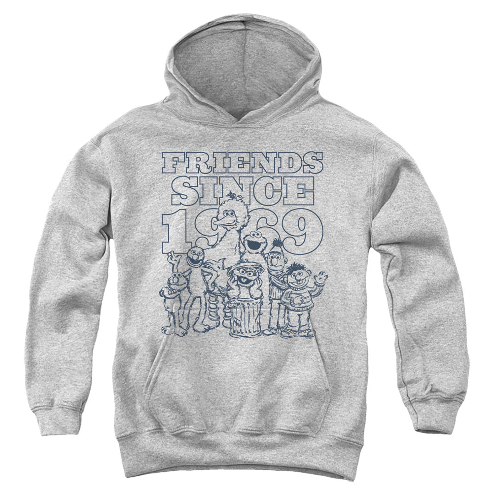 SESAME STREET/FRIENDS SINCE - YOUTH PULLOVER HOODIE - ATHLETIC HEATHER