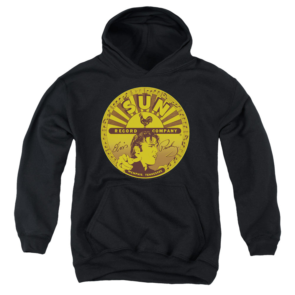 SUN/ELVIS FULL SUN LABEL - YOUTH PULLOVER HOODIE - BLACK