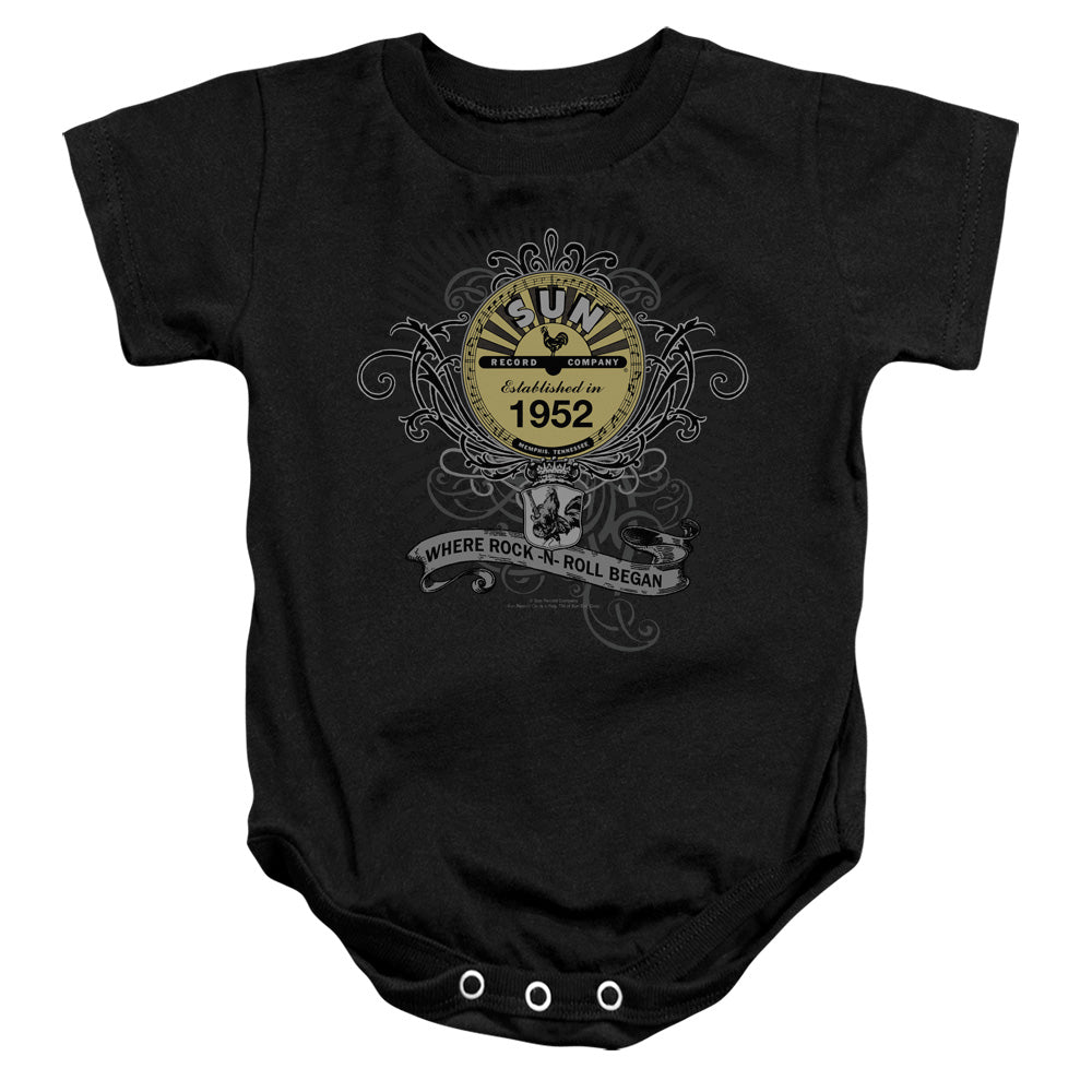 SUN/ROCKIN SCROLLS - INFANT SNAPSUIT - BLACK