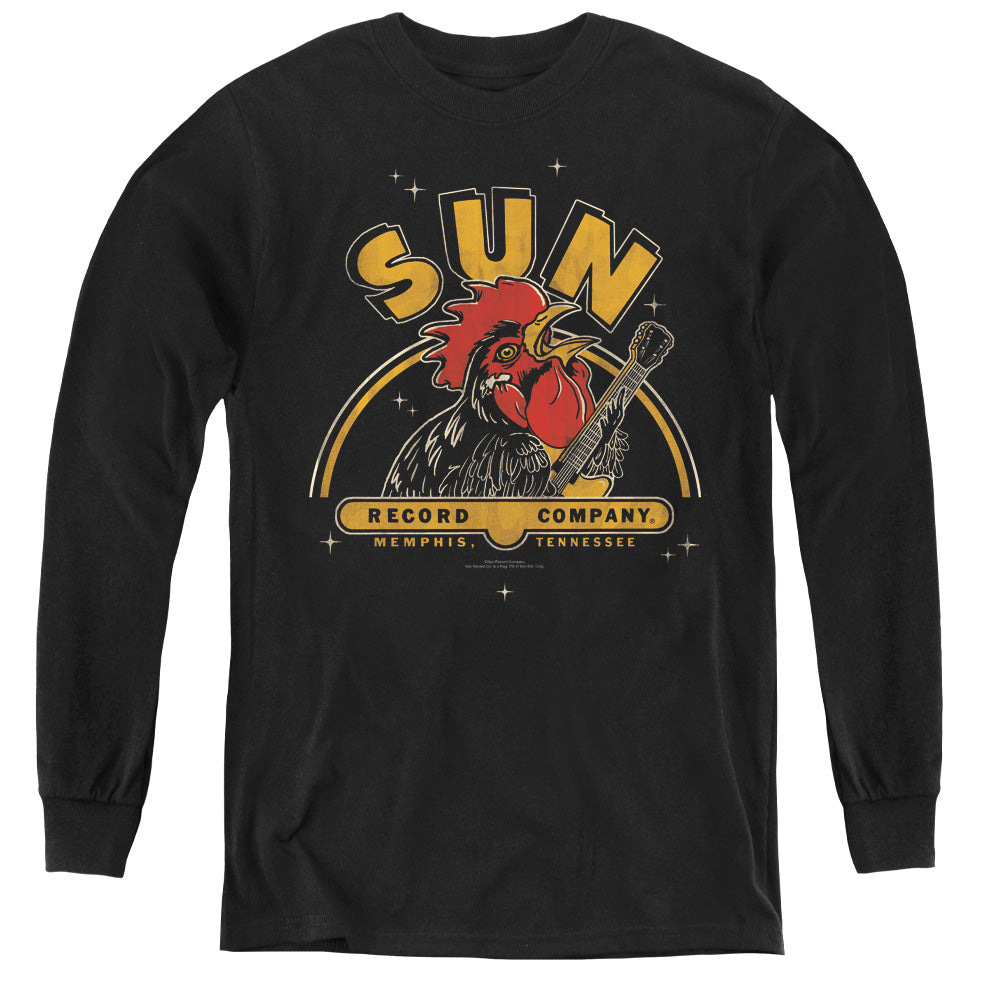 SUN/ROCKING ROOSTER - YOUTH LONG SLEEVE TEE - BLACK