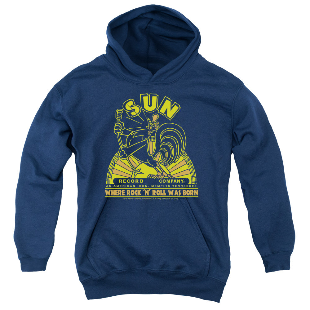 SUN/ROOSTER - YOUTH PULLOVER HOODIE - NAVY