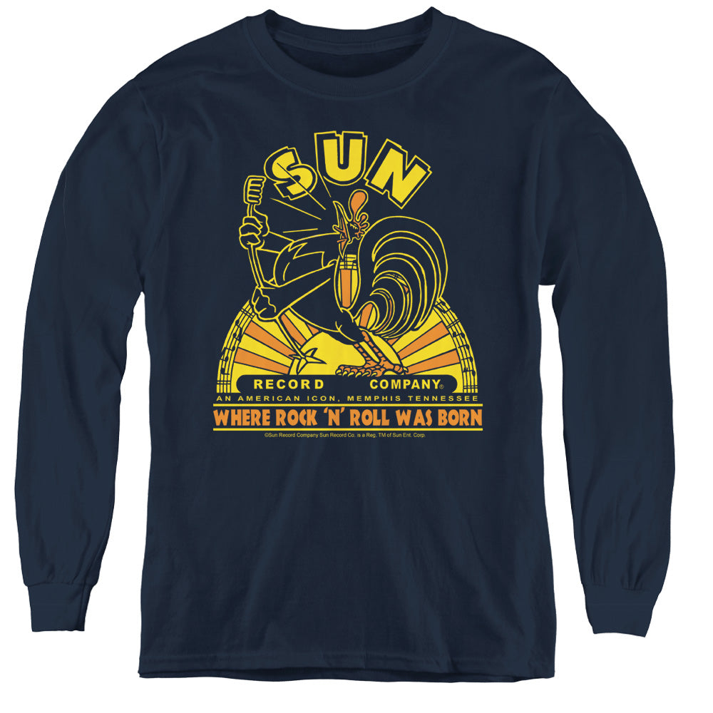 SUN/ROOSTER - YOUTH LONG SLEEVE TEE - NAVY