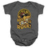 SUN/BORN TO ROCK - INFANT SNAPSUIT - CHARCOAL