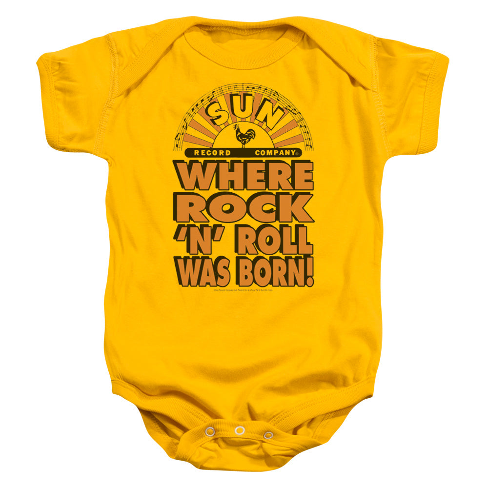 SUN/WHERE ROCK WAS BORN - INFANT SNAPSUIT - GOLD