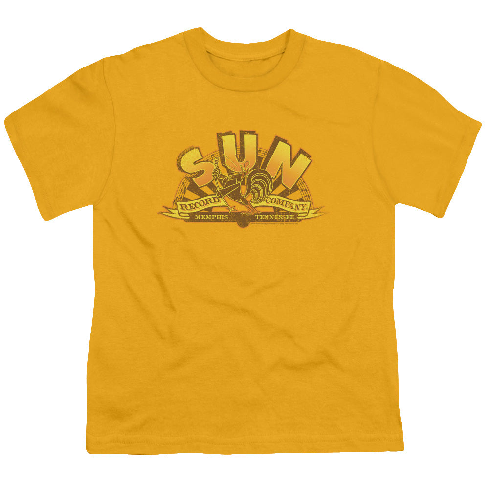 SUN/ROCKIN ROOSTER LOGO - S/S YOUTH 18/1 - GOLD