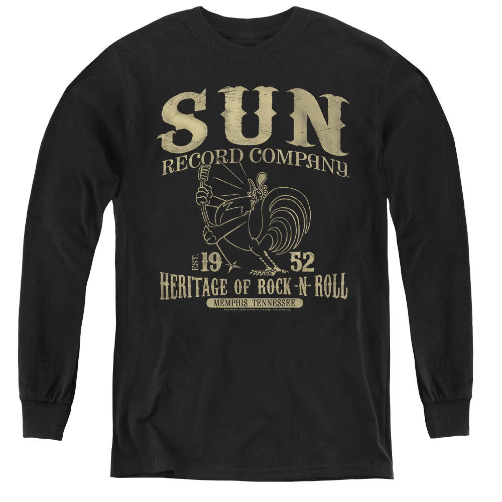 SUN RECORDS/ROCKABILLY BIRD - YOUTH LONG SLEEVE TEE - BLACK