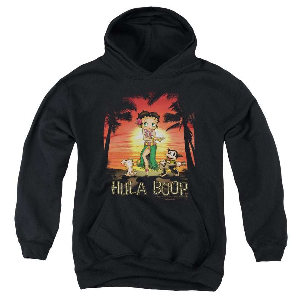 BETTY BOOP/HULABOOP - YOUTH PULLOVER HOODIE - BLACK