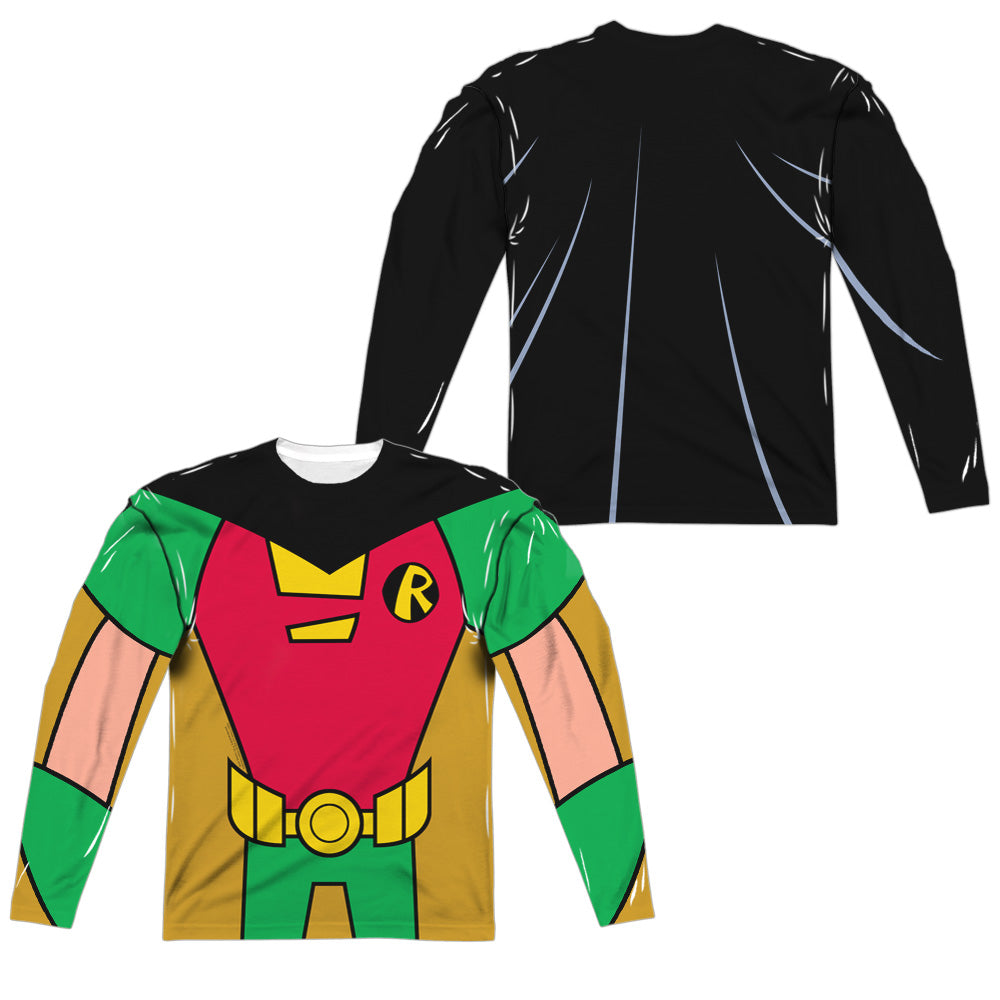 TEEN TITANS GO/ROBIN UNIFORM (FRONT/BACK PRINT) - L/S ADULT POLY CREW  - MULTI