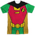 TEEN TITANS GO/ROBIN UNIFORM (FRONT/BACK PRINT) - S/S ADULT POLY CREW - MULTI