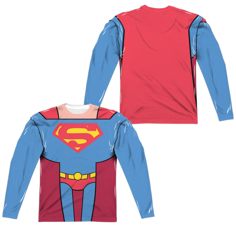 TEEN TITANS GO TO THE MOVIES/SUPERMAN UNIFORM (FRONT/BACK PRINT) - L/S ADULT POLY CREW  - MULTI