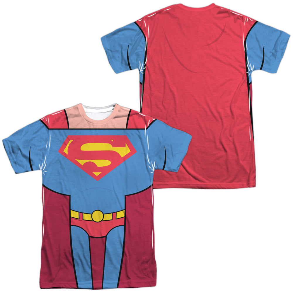 TEEN TITANS GO TO THE MOVIES/SUPERMAN UNIFORM (FRONT/BACK PRINT) - S/S ADULT POLY CREW - MULTI