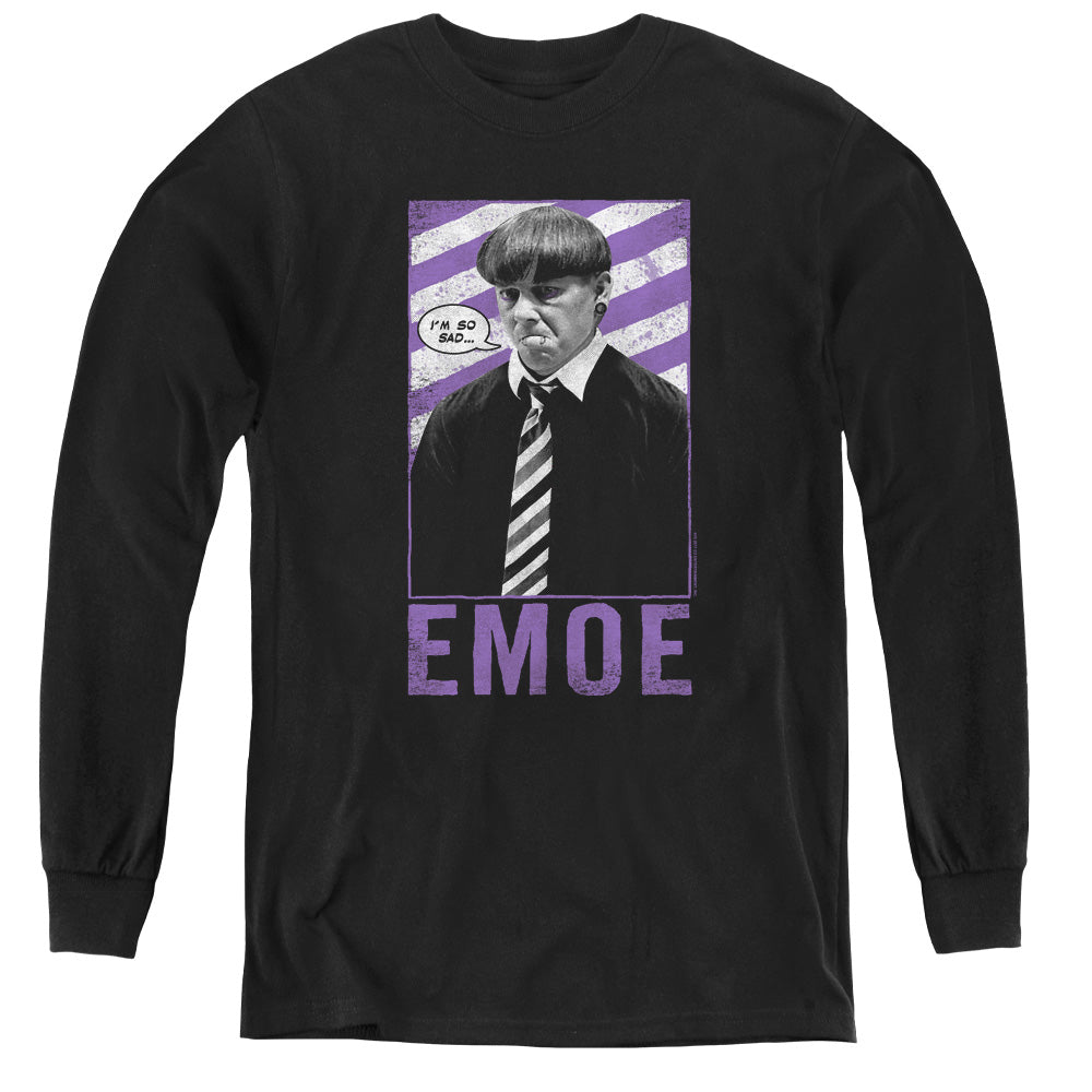 THREE STOOGES/EMOE - YOUTH LONG SLEEVE TEE - BLACK