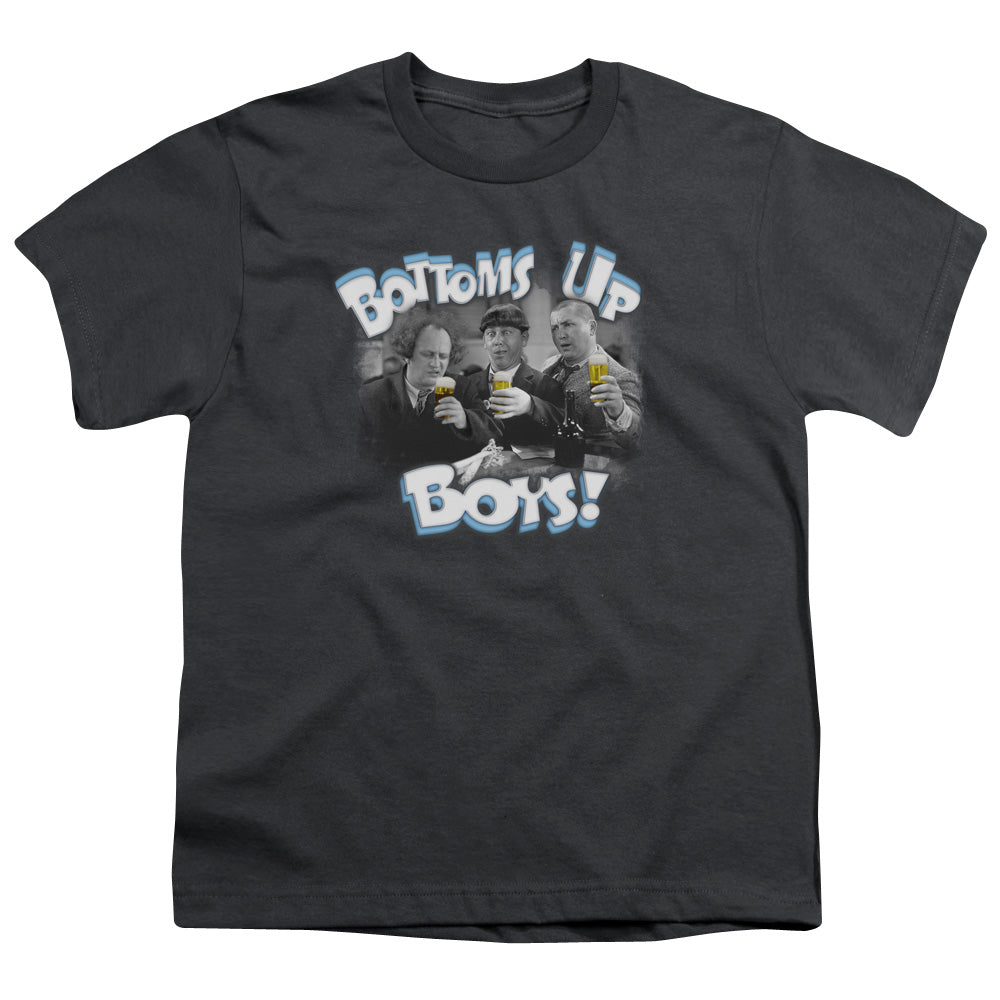 THREE STOOGES/BOTTOMS UP - S/S YOUTH 18/1 - CHARCOAL