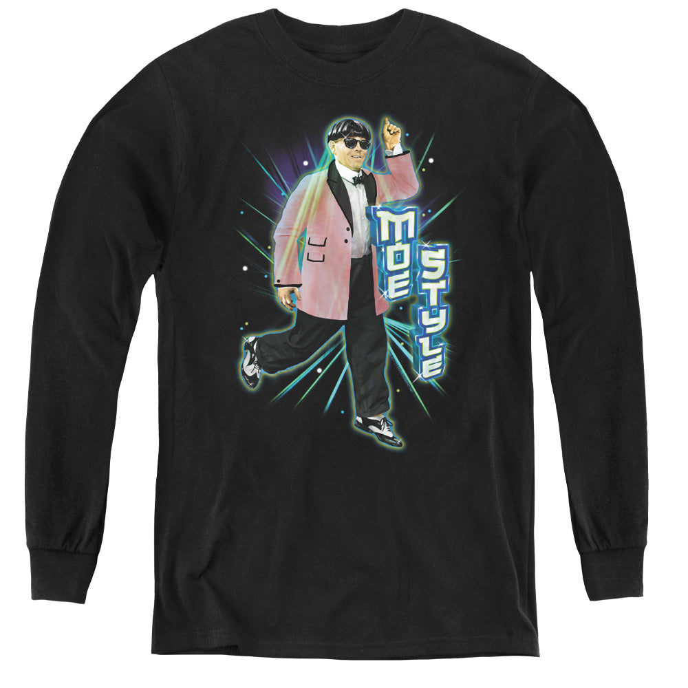 THREE STOOGES/MOE STYLE - YOUTH LONG SLEEVE TEE - BLACK