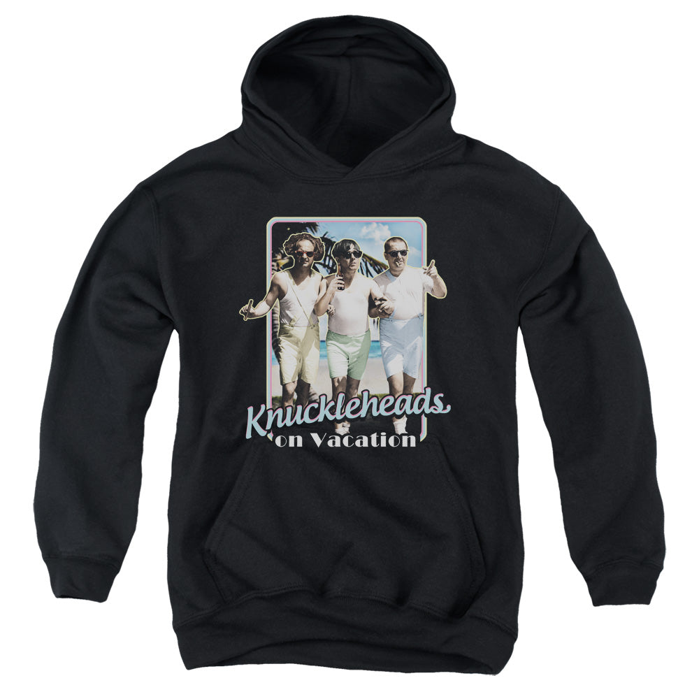 THREE STOOGES/KNUCKLESHEADS ON VACATION - YOUTH PULLOVER HOODIE - BLACK