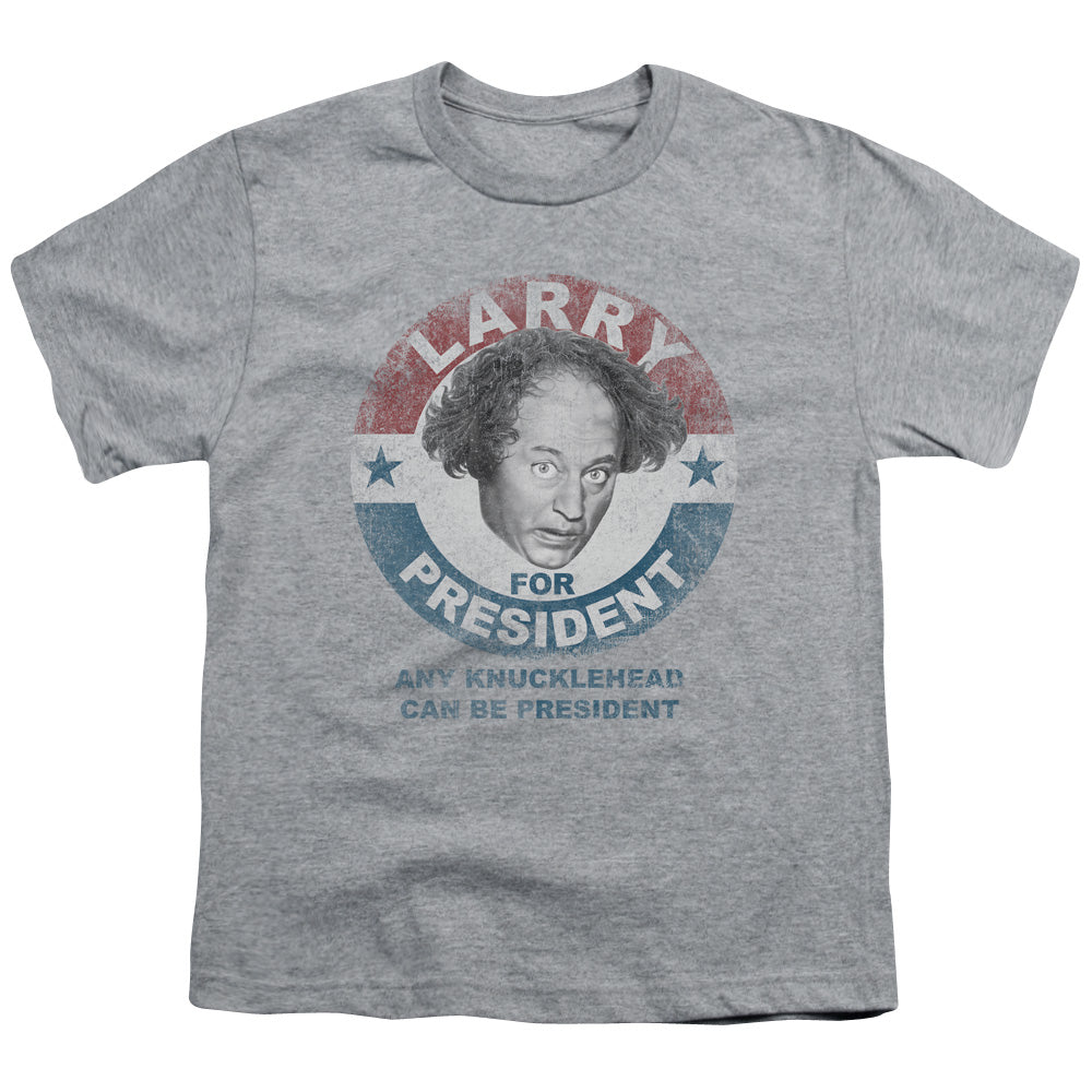 THREE STOOGES/LARRY FOR PRESIDENT - S/S YOUTH 18/1 - ATHLETIC HEATHER