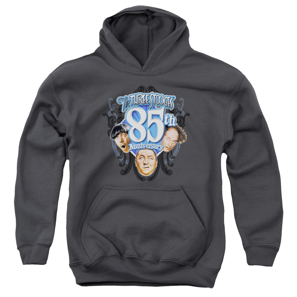 THREE STOOGES/85TH ANNIVERSARY 2 - YOUTH PULLOVER HOODIE - CHARCOAL