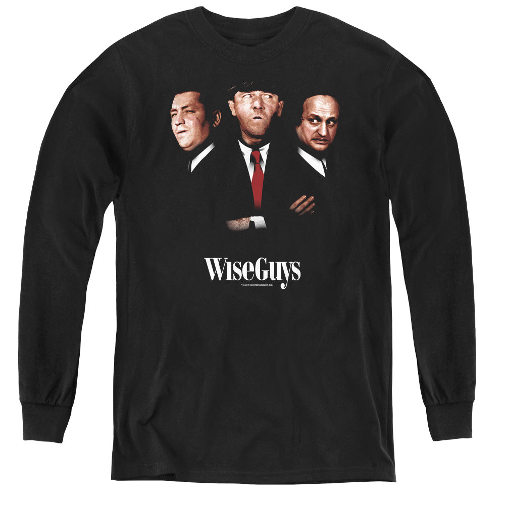 THREE STOOGES/WISEGUYS - YOUTH LONG SLEEVE TEE - BLACK