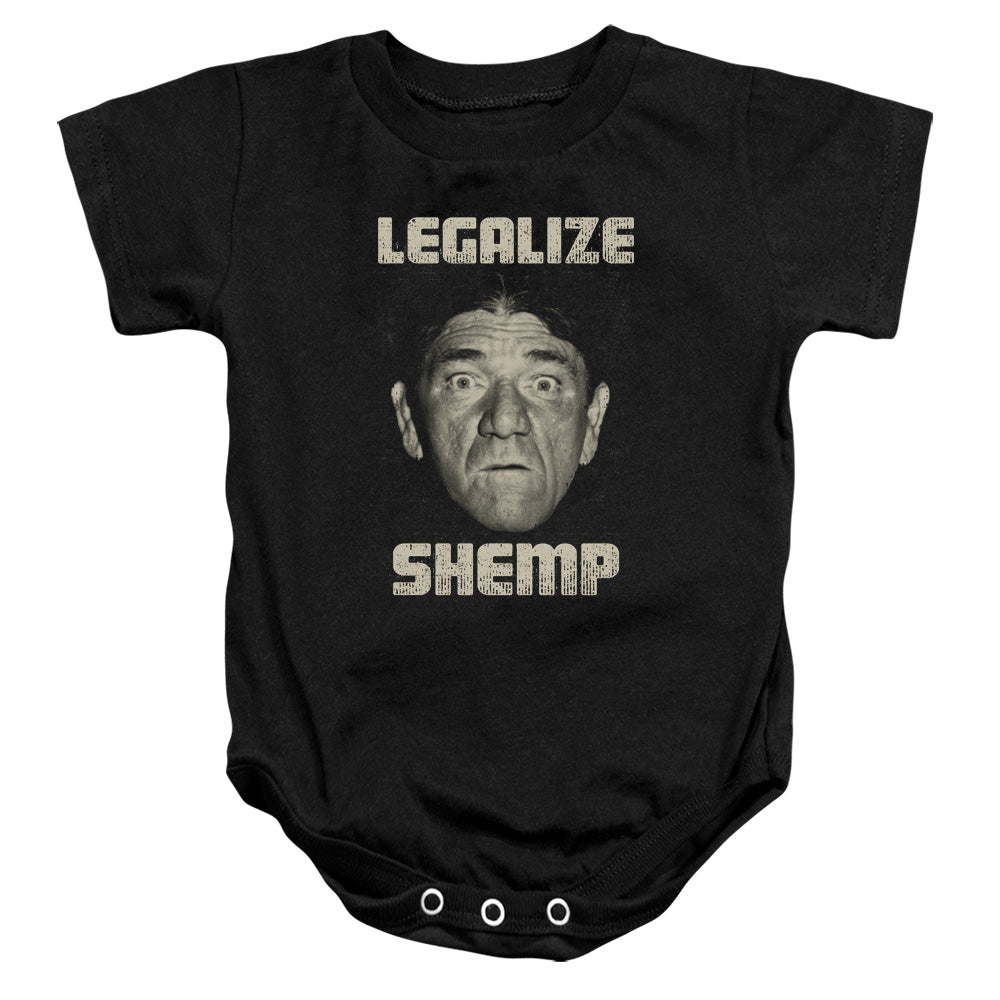 THREE STOOGES/LEGALIZE SHEMP - INFANT SNAPSUIT - BLACK