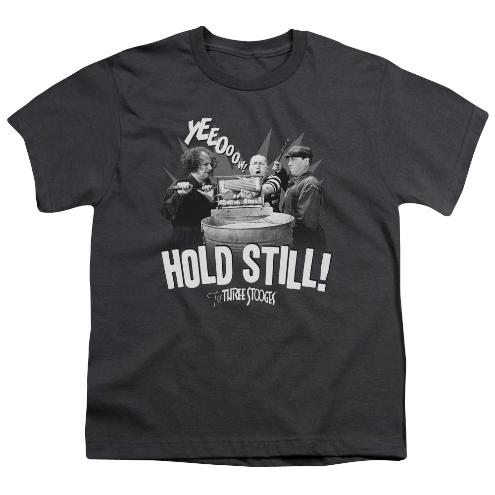 THREE STOOGES/HOLD STILL - S/S YOUTH 18/1 - CHARCOAL