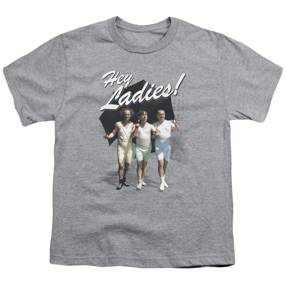 THREE STOOGES/HEY LADIES - S/S YOUTH 18/1 - ATHLETIC HEATHER