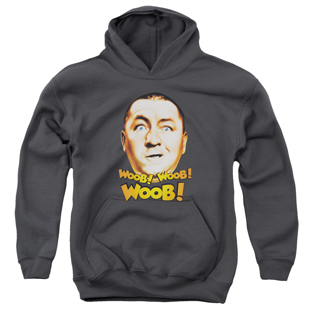 THREE STOOGES/WOOB WOOB WOOB - YOUTH PULLOVER HOODIE - CHARCOAL