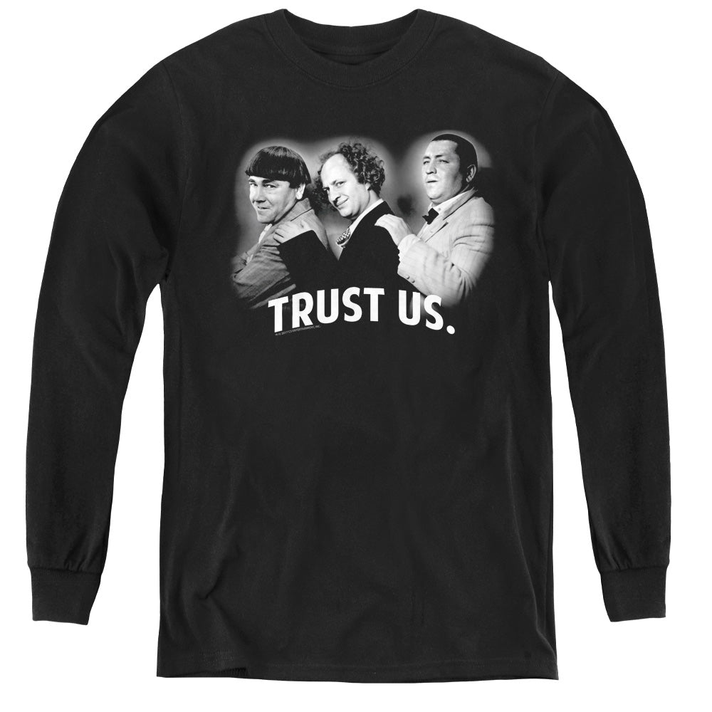 THREE STOOGES/TURST US - YOUTH LONG SLEEVE TEE - BLACK