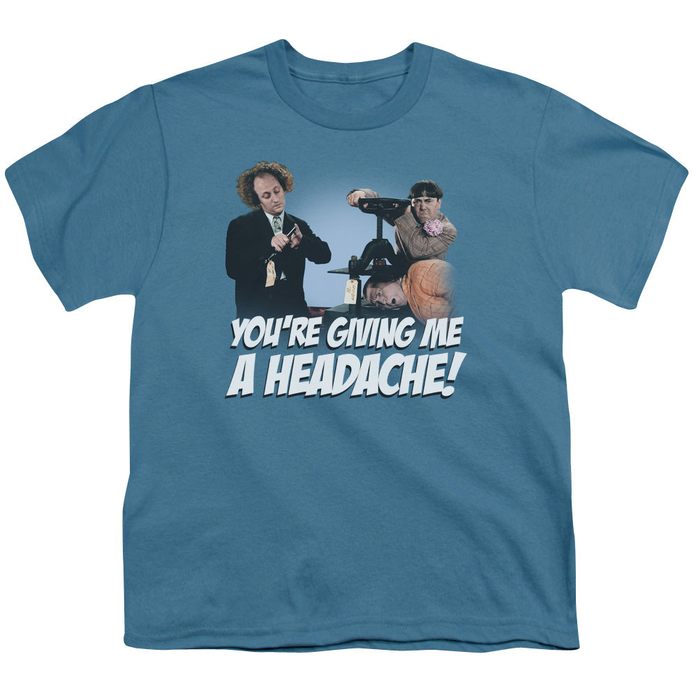 THREE STOOGES/HEADACHE - S/S YOUTH 18/1 - SLATE